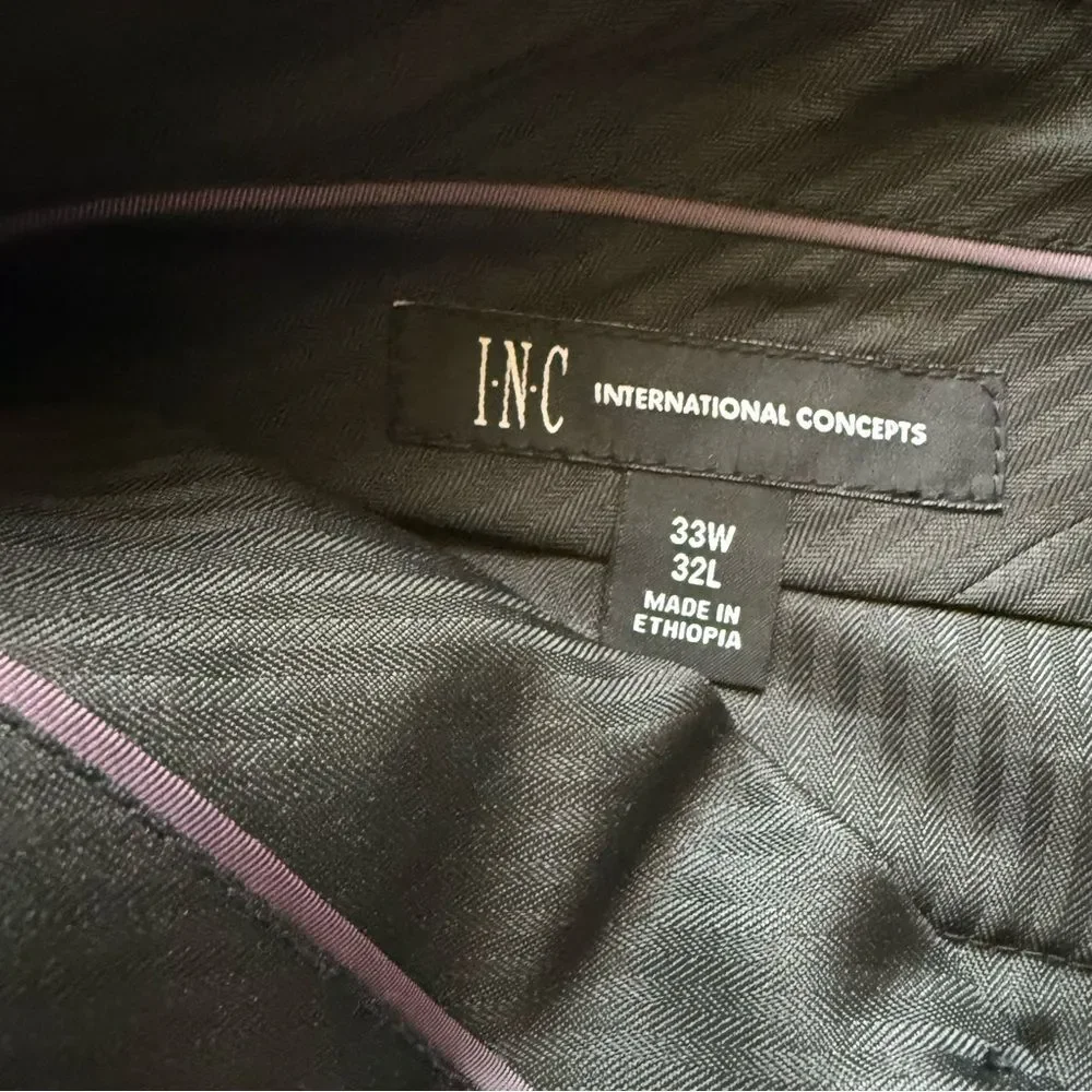 INC Men's 33x32 Dress Pants Deep purple / plum color pressed straight leg